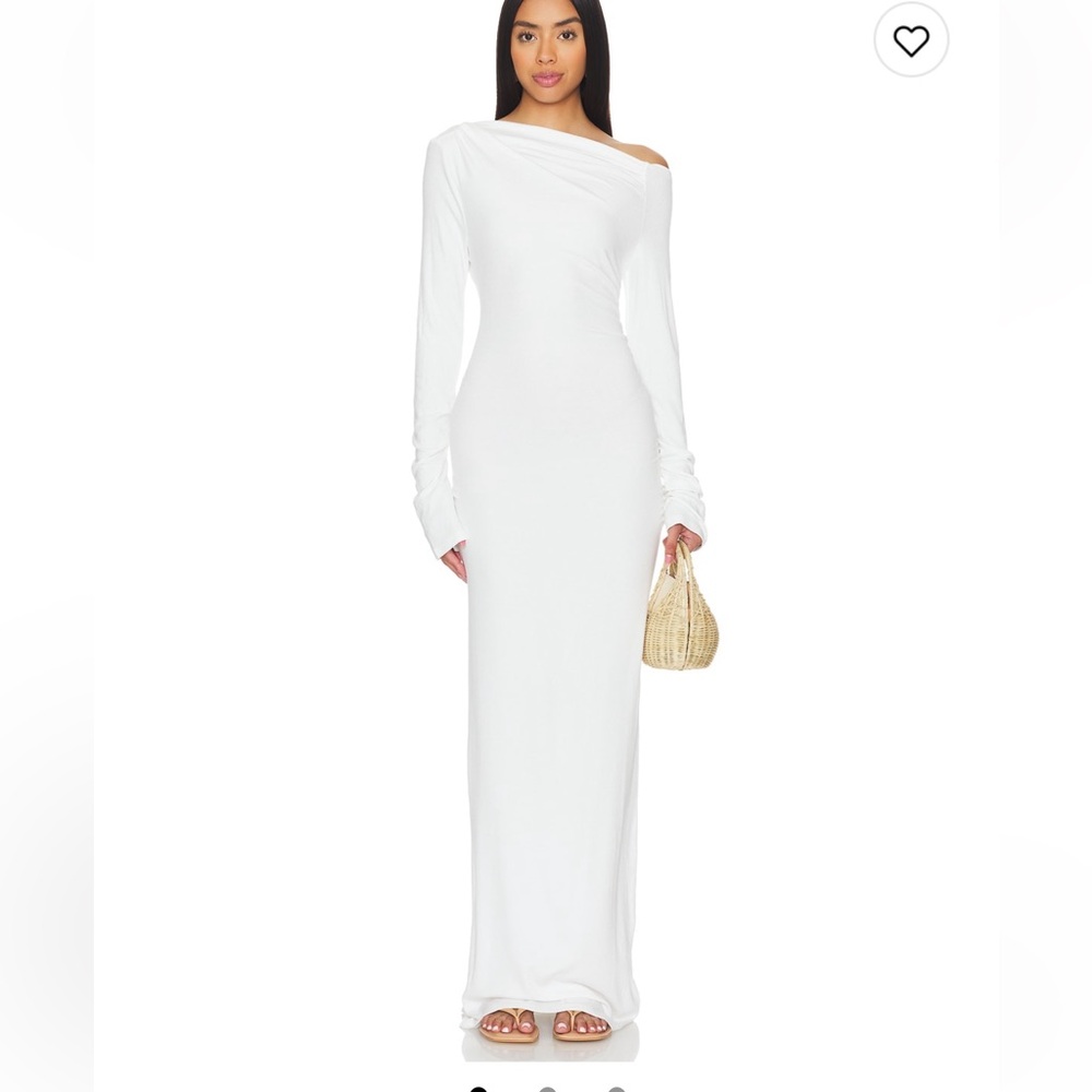 SNDYS white Reyna ribbed  maxi dress